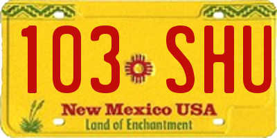 NM license plate 103SHU