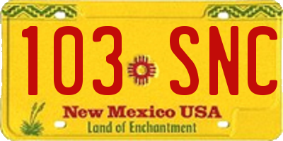 NM license plate 103SNC