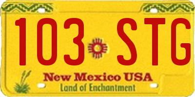 NM license plate 103STG