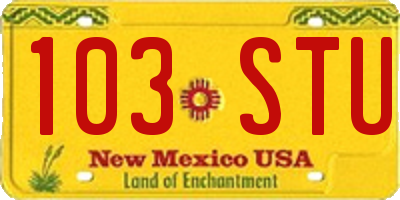 NM license plate 103STU