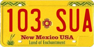 NM license plate 103SUA