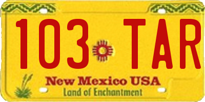 NM license plate 103TAR