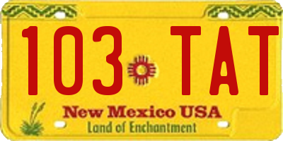 NM license plate 103TAT