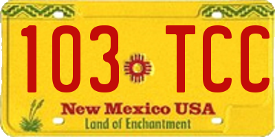 NM license plate 103TCC