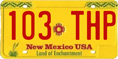 NM license plate 103THP