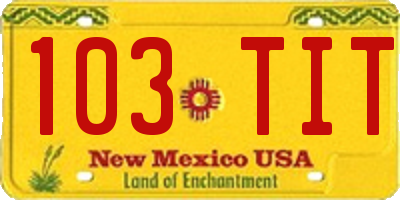 NM license plate 103TIT