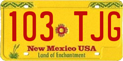 NM license plate 103TJG