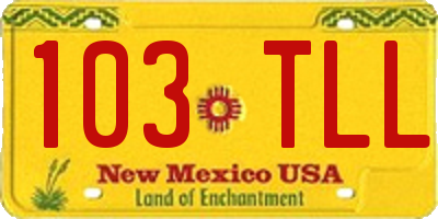 NM license plate 103TLL