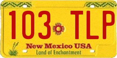 NM license plate 103TLP