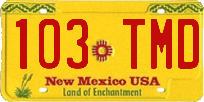 NM license plate 103TMD
