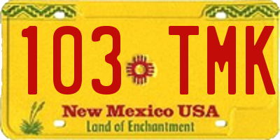 NM license plate 103TMK