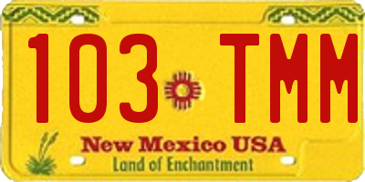 NM license plate 103TMM