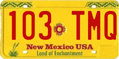 NM license plate 103TMQ