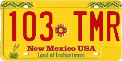 NM license plate 103TMR