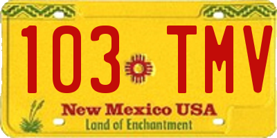 NM license plate 103TMV