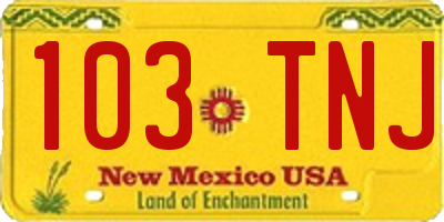 NM license plate 103TNJ