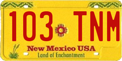 NM license plate 103TNM