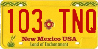 NM license plate 103TNQ