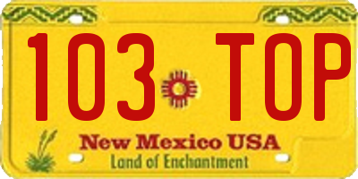 NM license plate 103TOP