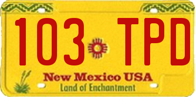 NM license plate 103TPD