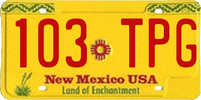 NM license plate 103TPG