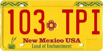 NM license plate 103TPI