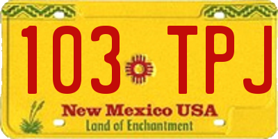 NM license plate 103TPJ