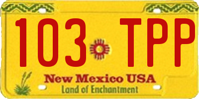 NM license plate 103TPP