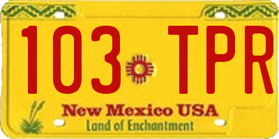 NM license plate 103TPR
