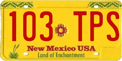 NM license plate 103TPS