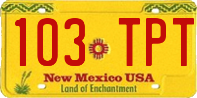 NM license plate 103TPT