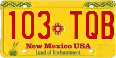 NM license plate 103TQB