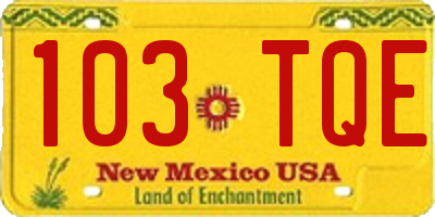 NM license plate 103TQE