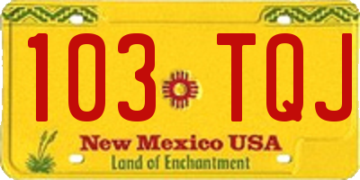 NM license plate 103TQJ