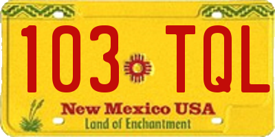 NM license plate 103TQL