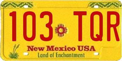 NM license plate 103TQR