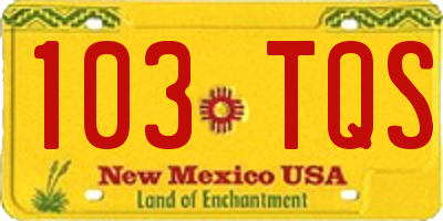 NM license plate 103TQS