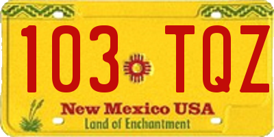 NM license plate 103TQZ