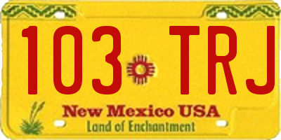 NM license plate 103TRJ