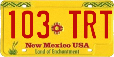 NM license plate 103TRT