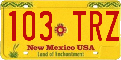 NM license plate 103TRZ