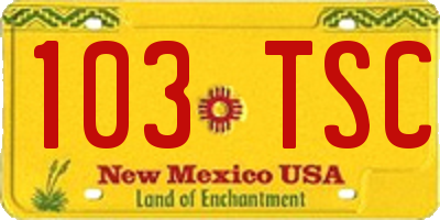 NM license plate 103TSC