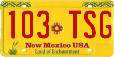 NM license plate 103TSG