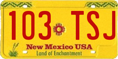 NM license plate 103TSJ