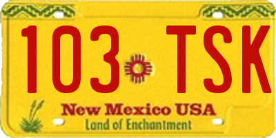 NM license plate 103TSK