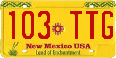 NM license plate 103TTG