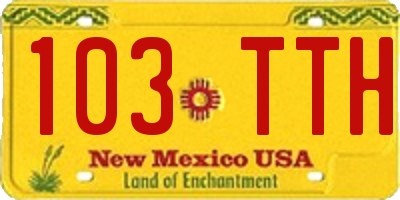 NM license plate 103TTH