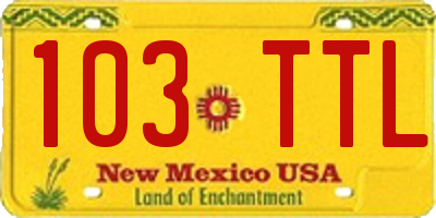 NM license plate 103TTL