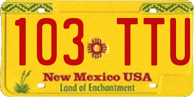 NM license plate 103TTU