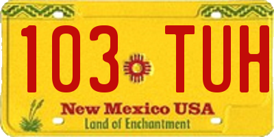 NM license plate 103TUH